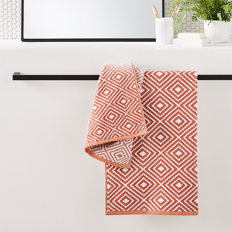Diamond Geo Earth Towel Range Adairs