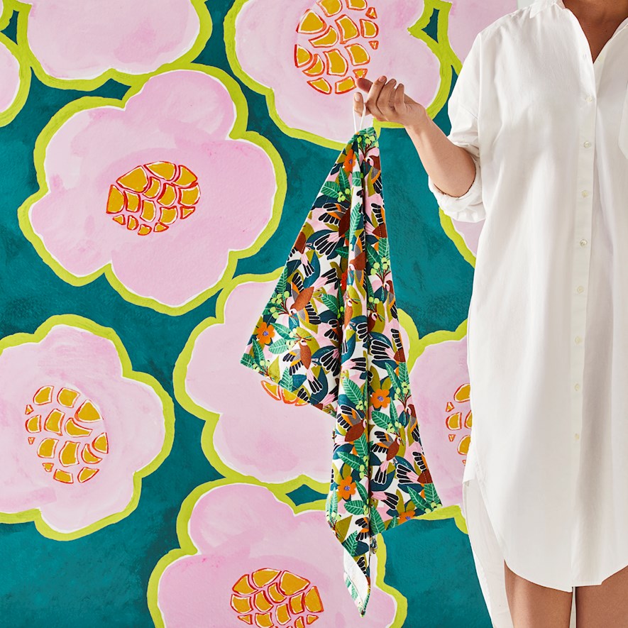 Togetherness Birdsong White Hand Towel 2 Pk Adairs