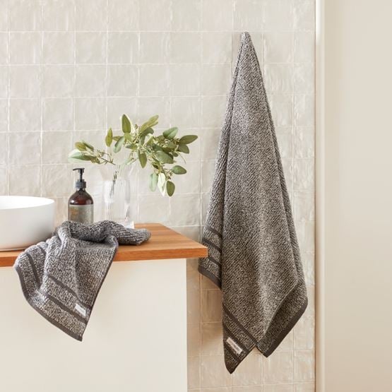 Flinders Graphite Marle Towel Range