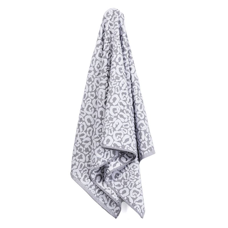 Leopard Textured Towel White & Silver | Adairs