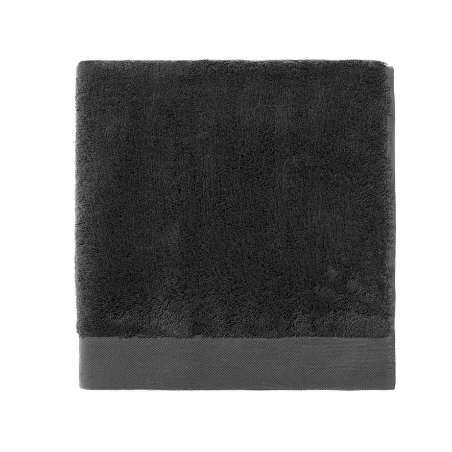 Oxford Cotton Bamboo Towel Coal Adairs
