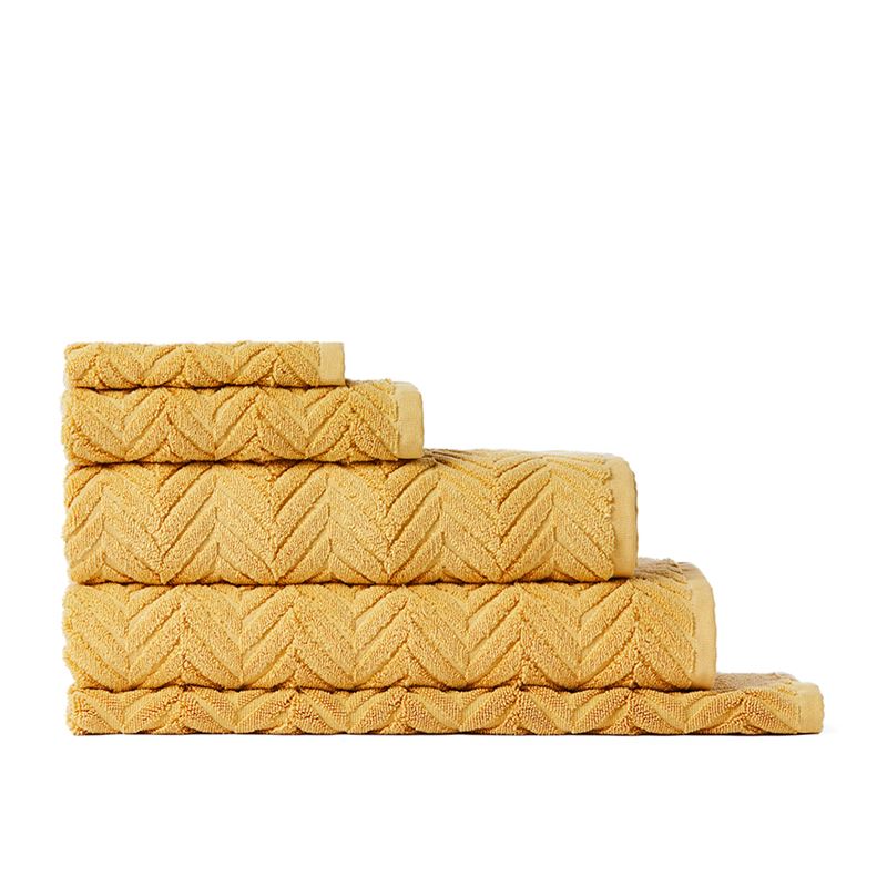 Mimosa Mustard Textured Towel Range