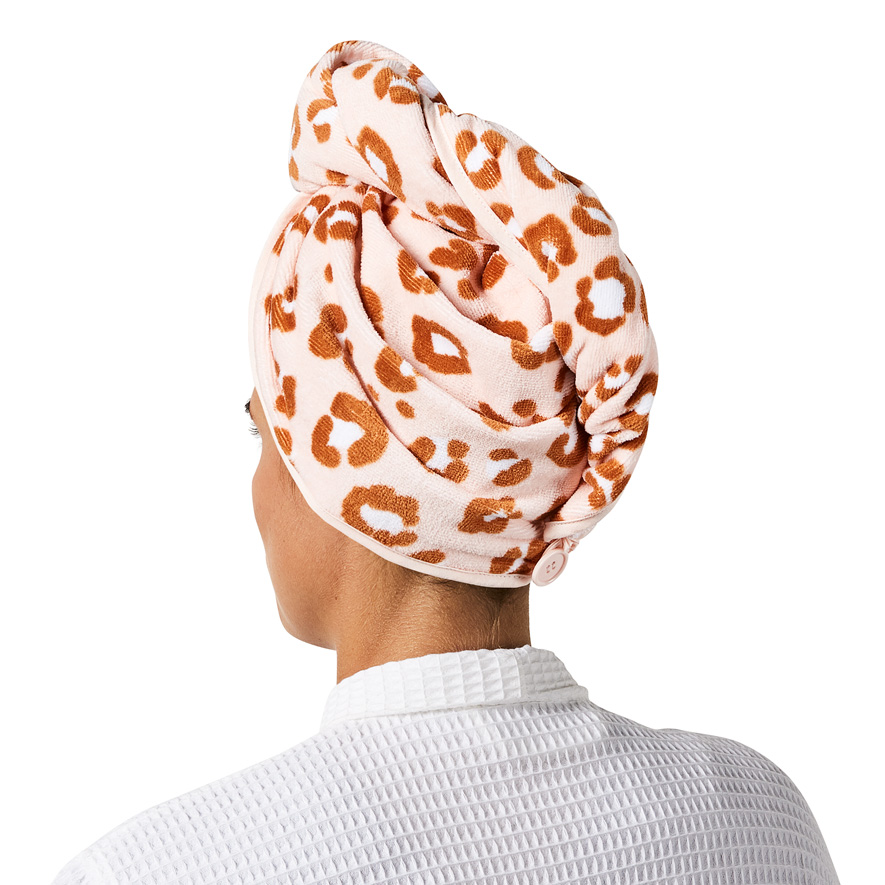 Leopard print hair towel wrap 2025