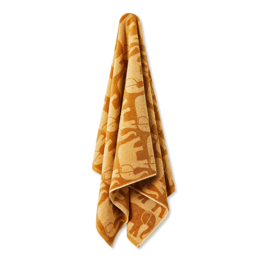 Elephant Mustard Towel Range Adairs