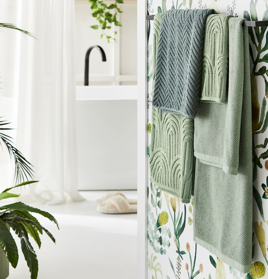 Archie Eucalyptus Marle Towel Range Adairs