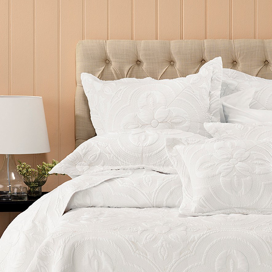 Edna Bedspread Set Euro P/Case Ivory Each Adairs