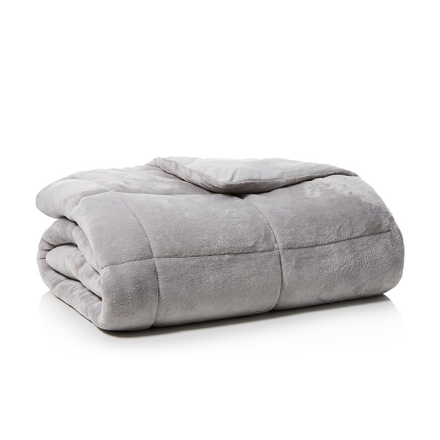 Plush Silver Quilted Blanket Adairs