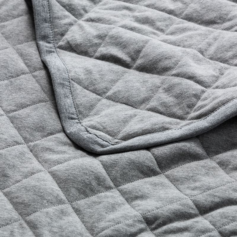 Jersey Quilted Blanket  Grey Marle
