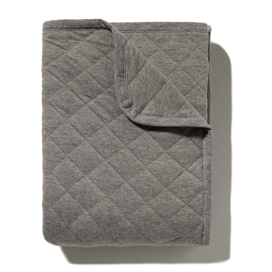 Jersey Grey Marle Quilted Blanket Adairs