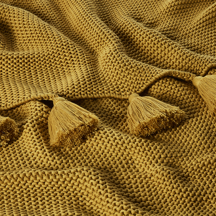 Casablanca Blanket Mustard Queen Adairs