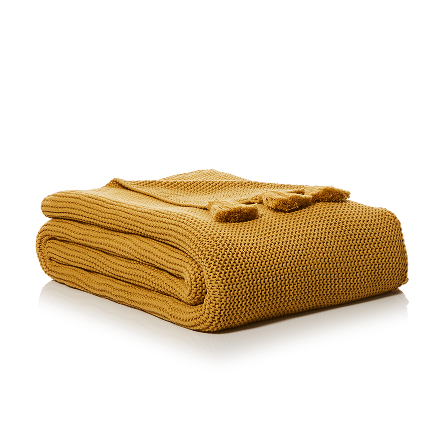 Casablanca Blanket Mustard Queen Adairs