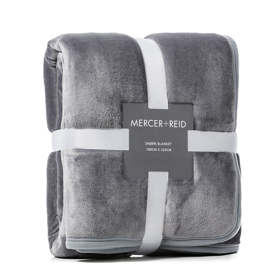 Sherpa Storm Grey Blanket Adairs