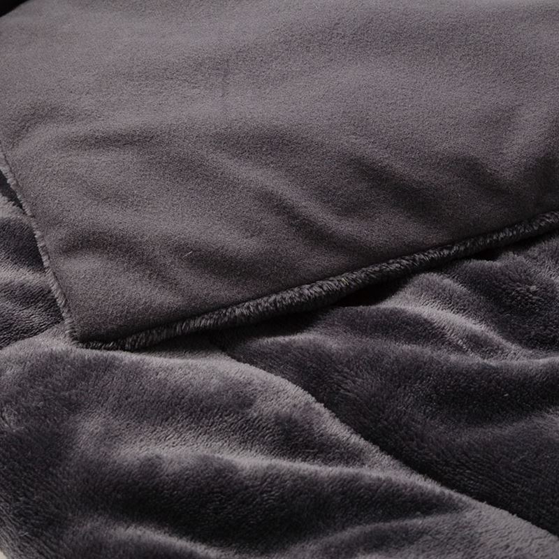 Plush Quilted Blanket Coal 