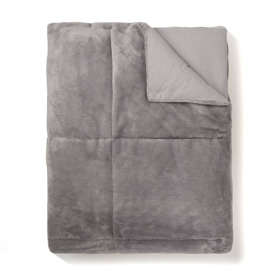Mercer + Reid Plush Quilted Blanket Silver Bedroom Blankets Adairs Online