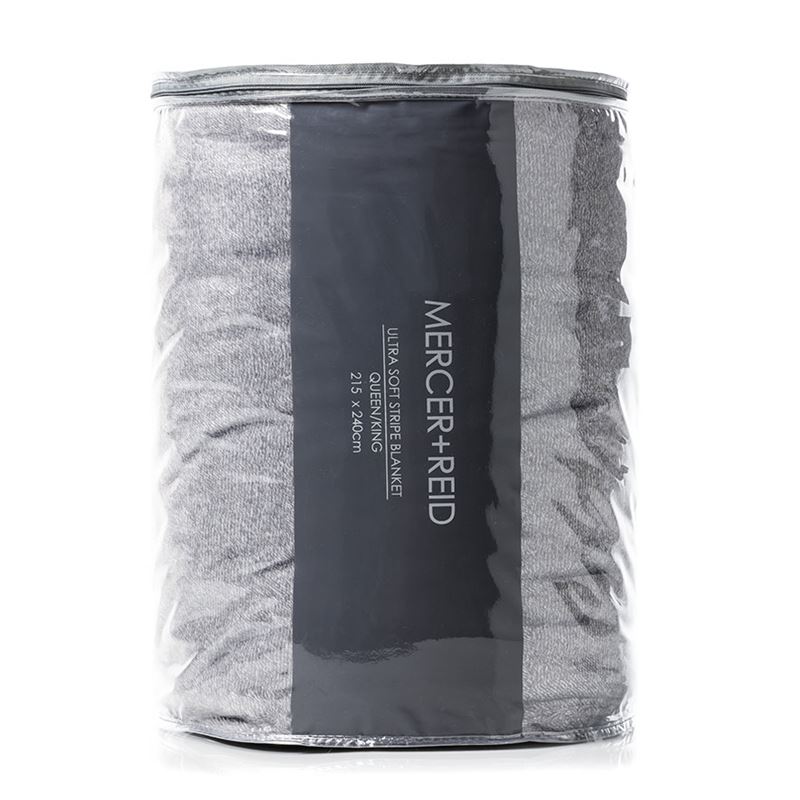 Ultrasoft Stripe Blanket Grey 