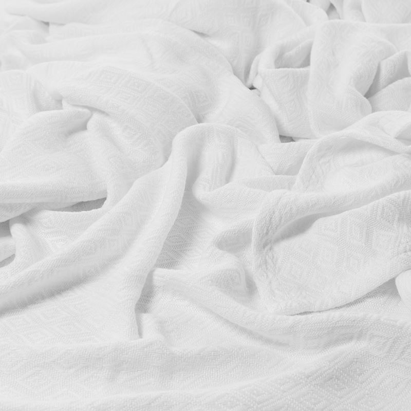 Bamboo Cotton Lattice Blanket Snow
