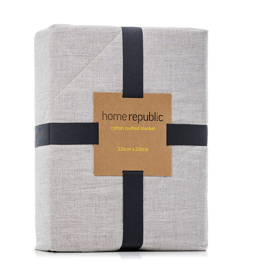 Cotton Quilted Blanket Natural Marle Adairs