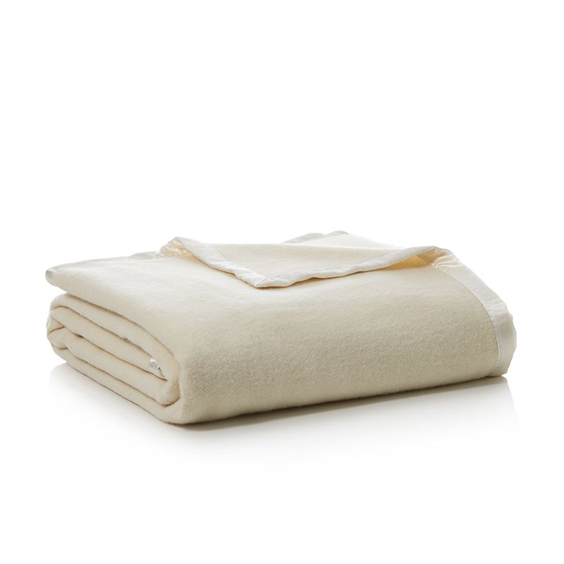 Bamboo Ivory Wool Blanket 