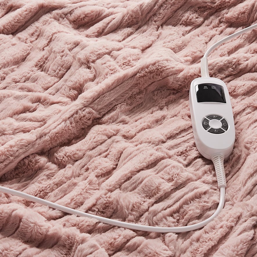 Pink electric throw blanket best sale