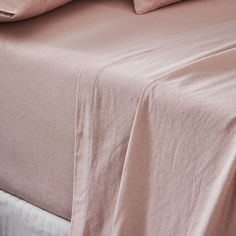 Plain Dyed Pink Flannelette Sheet Set