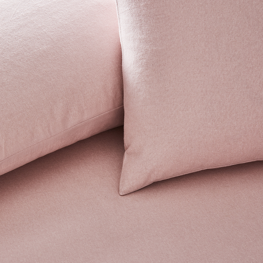 Plain Dyed Pink Flannelette Sheet Set