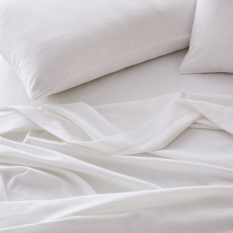 Flannelette White Sheet Set + Pillowcases
