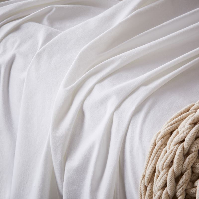 Flannelette White Sheet Set + Pillowcases