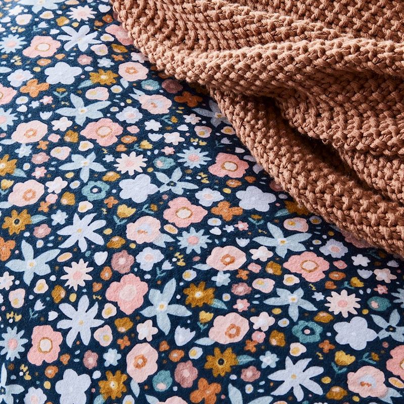 Printed Flower Bomb Flannelette Quilt Cover Set + Pillowcases