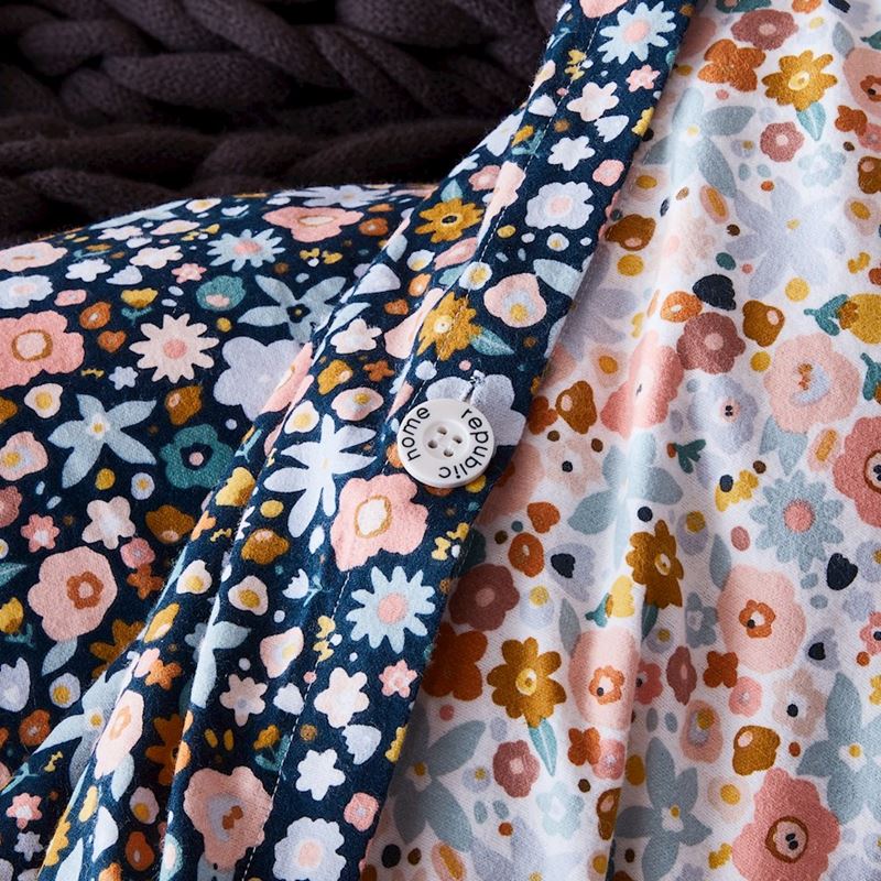 Printed Flower Bomb Flannelette Quilt Cover Set + Pillowcases