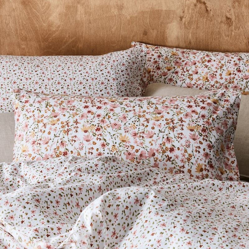 Printed Winter Floral Flannelette Quilt Cover Set + Pillowcases