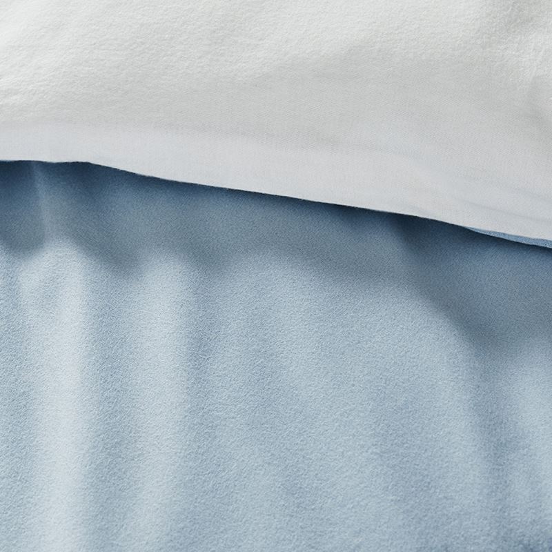 Super Soft Brushed Denim & White Flannelette Quilt Cover