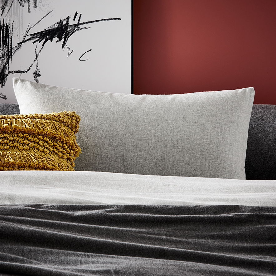 Super Soft Brushed Flannelette Silver & Charcoal Quilt Cover Separates Adairs