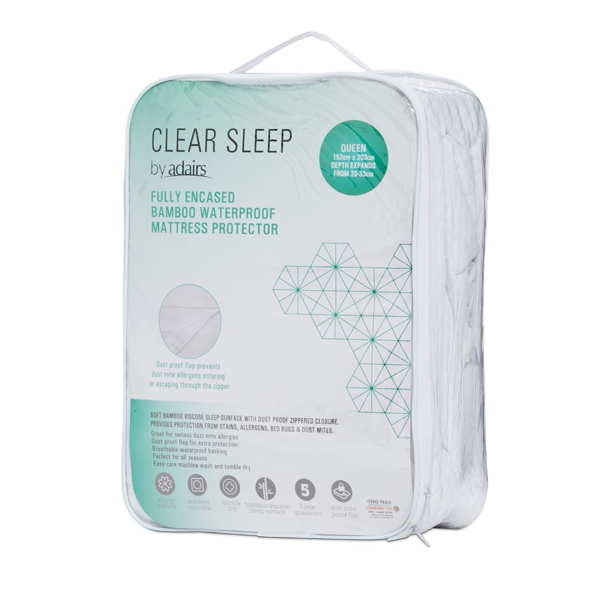 Bamboo Fully Encased Waterproof Mattress Protector Adairs