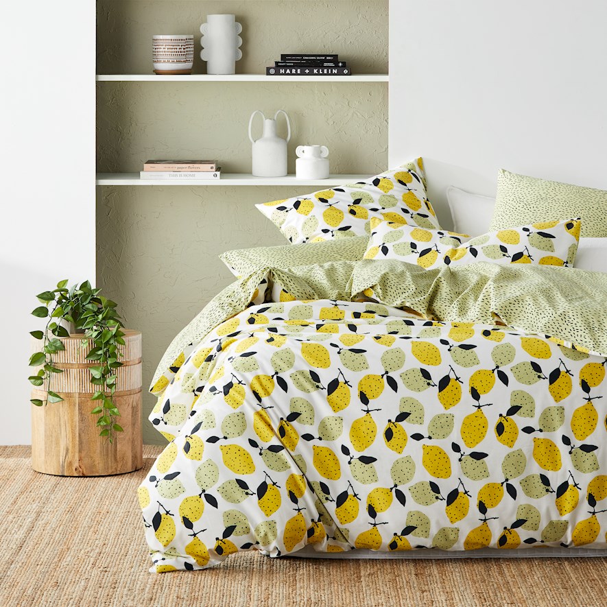 Zest Yellow Quilt Cover Set Adairs