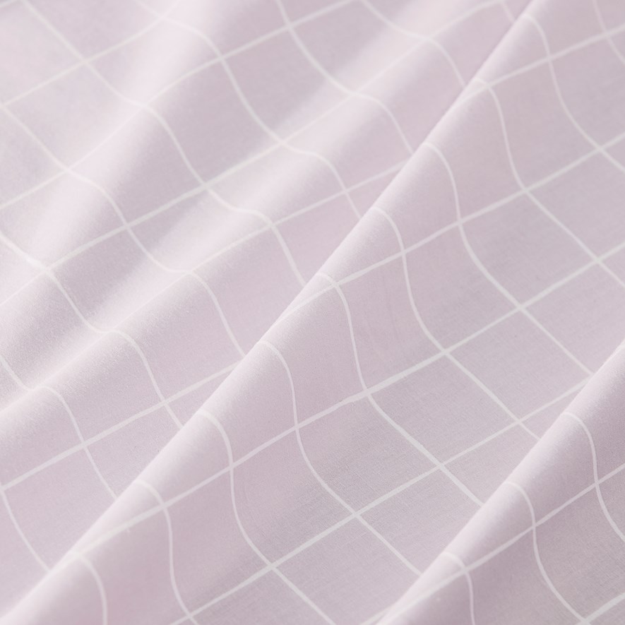 Perfect Cotton Percale Pink Grid Sheet Set Adairs
