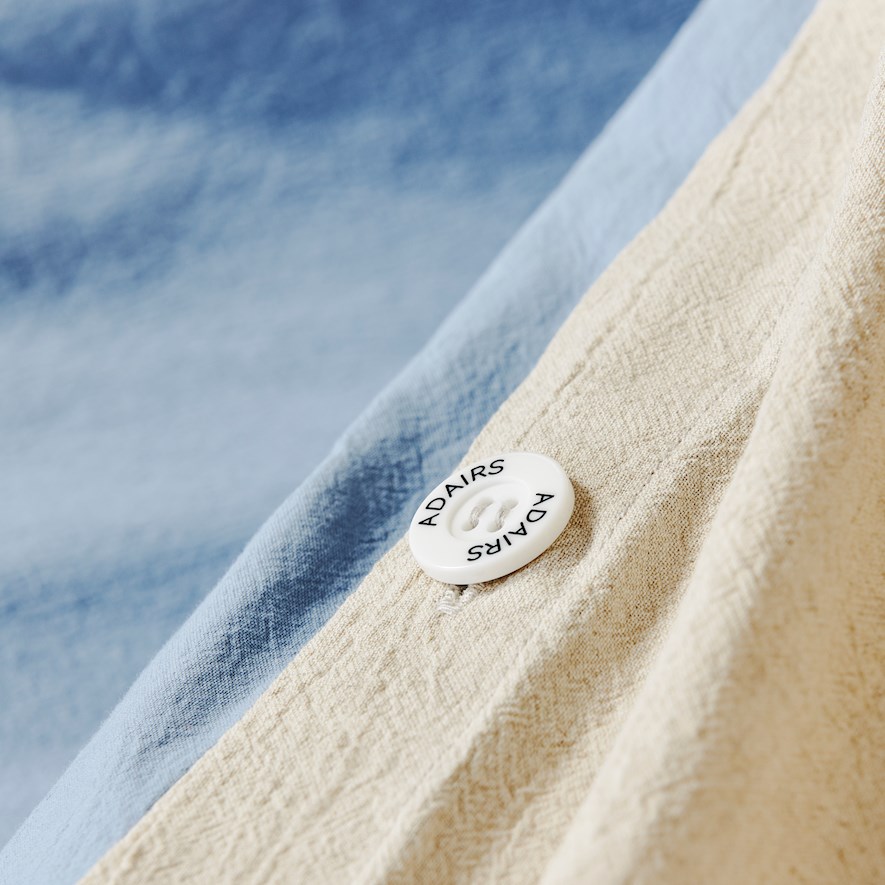 Olsen Linen Natural & Dusty Blue Quilt Cover Set Adairs