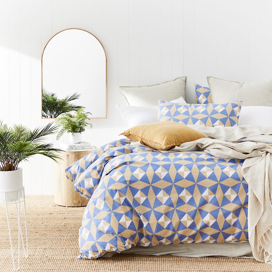 Sandy Geo Mustard Quilt Cover Set Adairs