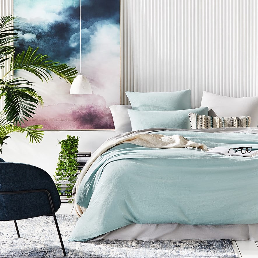 Microplush Sky Blue Quilt Cover Set Adairs