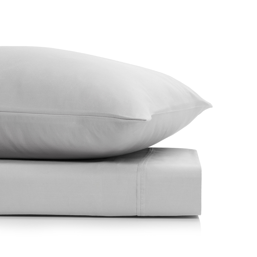 1000TC Boston Separates Super King Silver Flat Sheet Adairs