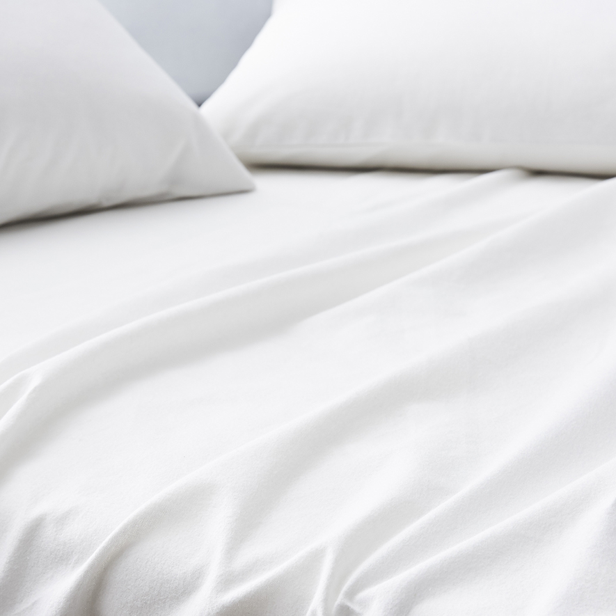 Flannelette Plain Dye Sheet Set White Adairs