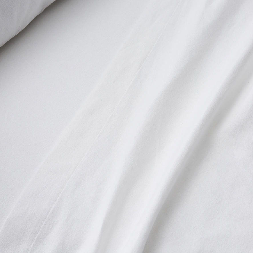 Flannelette Plain Dye Sheet Set White Adairs