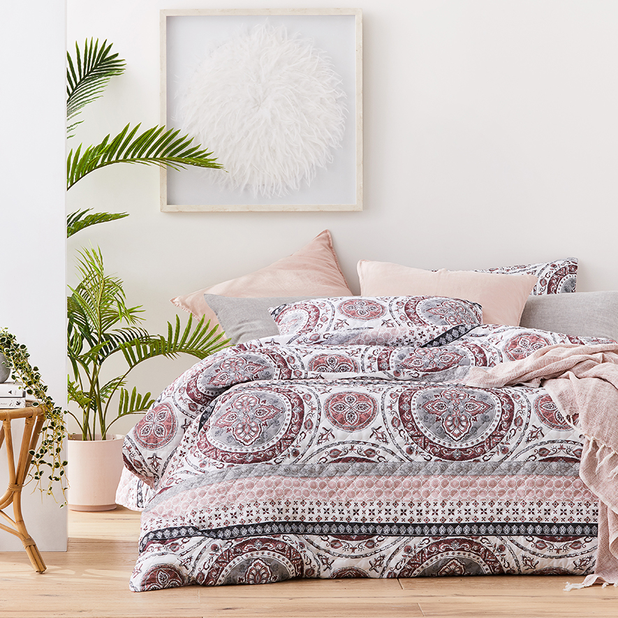 OLT Seville Grey Quilt Cover Set Adairs