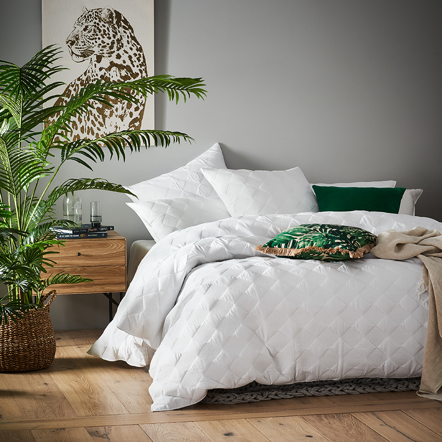 Cairo Quilted White Quilt Cover Set Adairs