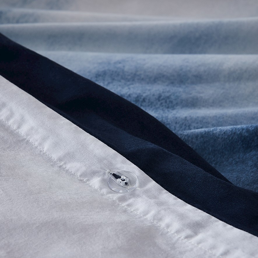 Prewashed Cotton Printed Blue Ombre Quilt Cover Set Adairs