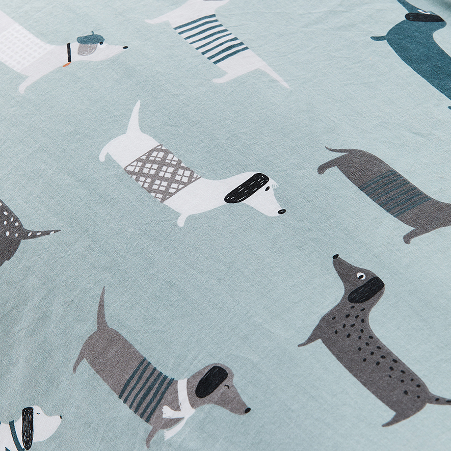 Sausage Dog Bedlinen Queen Grey Quilt Cover Set Adairs