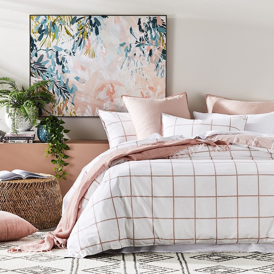 Highline Bedlinen King Pink Quilt Cover Set Adairs