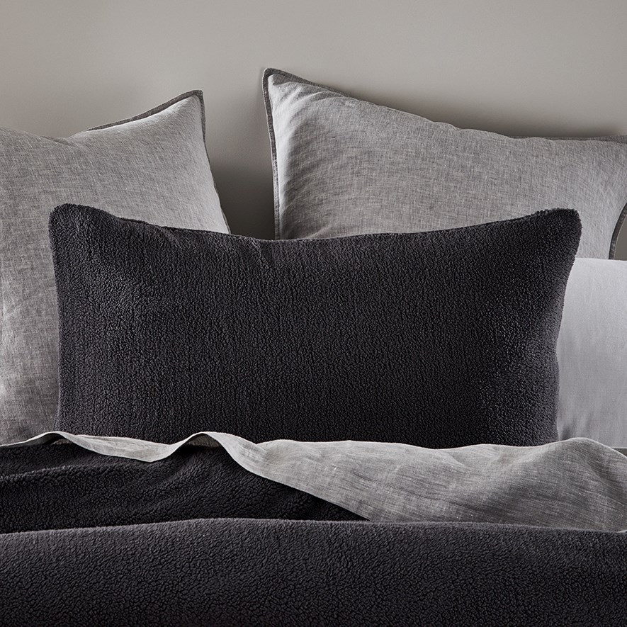 Sherpa Charcoal Quilt Cover Set Adairs