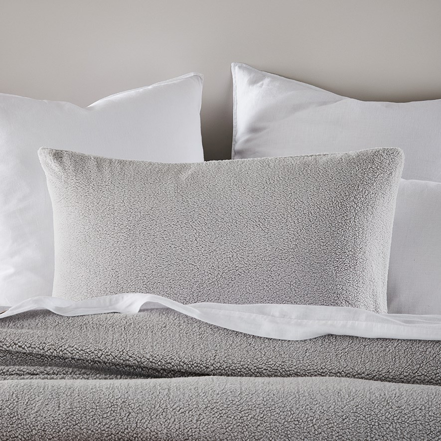 Sherpa Light Grey Quilt Cover Set Adairs