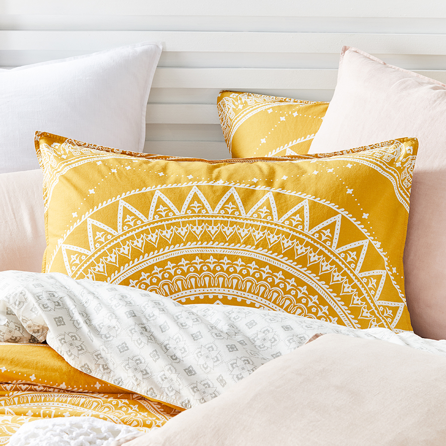 Mandala Mustard Quilt Cover Set Adairs