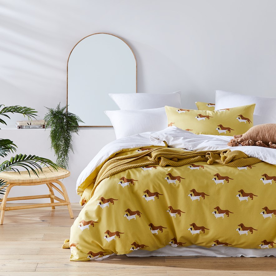 Tucker Mustard Quilt Cover Set Adairs